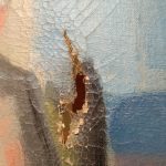 Restauration de tableau_Déchirure rétractée_Atelier Il était une toile