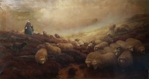 Tableau Apparition au berger_Avant restauration
