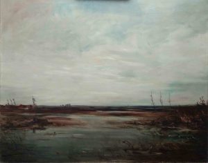 Tableau Etang de Campine_Avant restauration