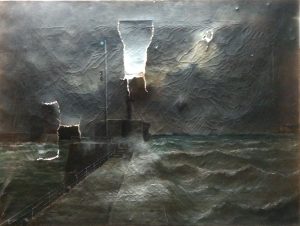 Tableau La jetée du Havre_Avant restauration