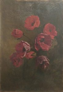 Tableau Les pavots_Avant restauration