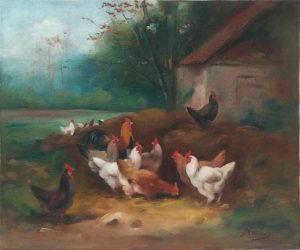 Tableau Les poules_Après restauration