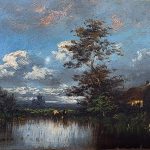 Tableau Paysage à l'étang-Dupre_Après restauration