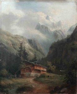 Tableau Paysage suisse_Avant restauration