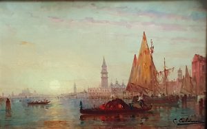 Tableau Vue de Venise_Après restauration